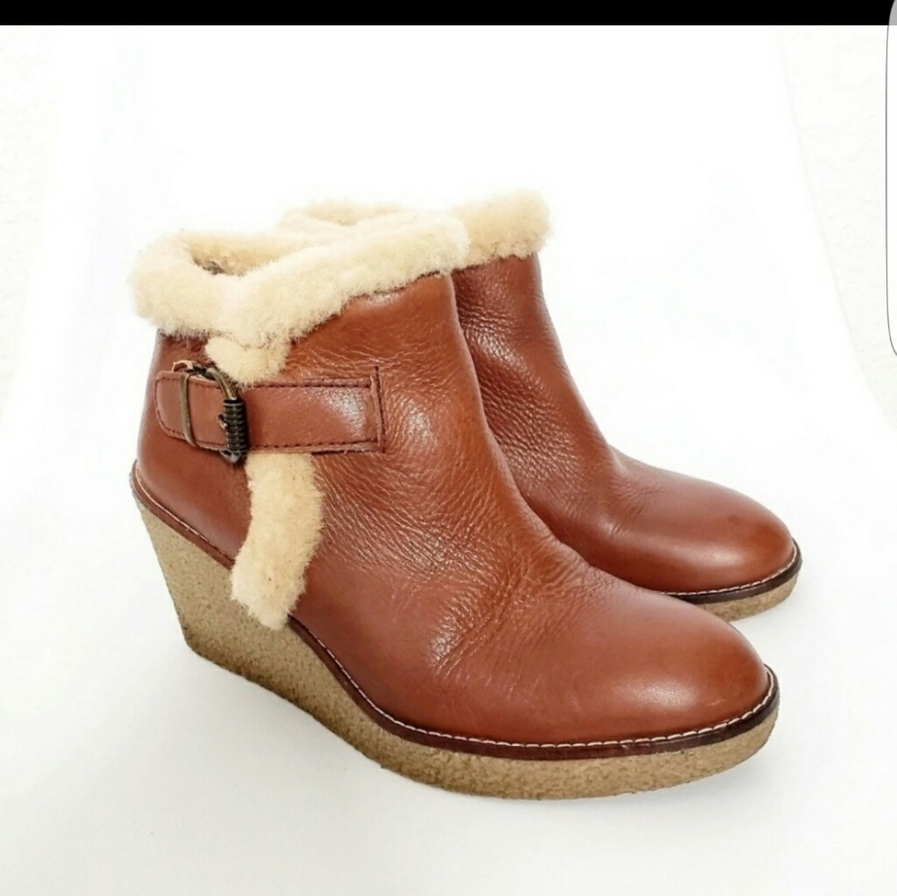 Sam edleman brown leather jayla wedges